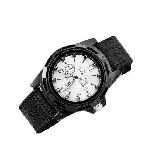 Men's Fashion Sport Braided Canvas Belt Watch