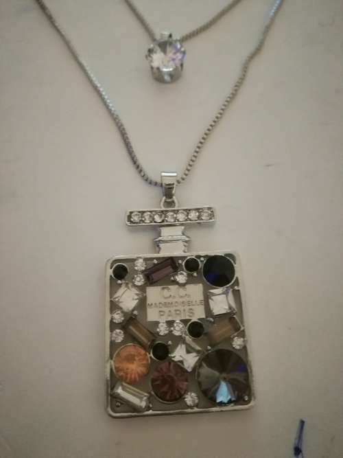 Long Sweater Double Chain PERFUME Bottle Necklace