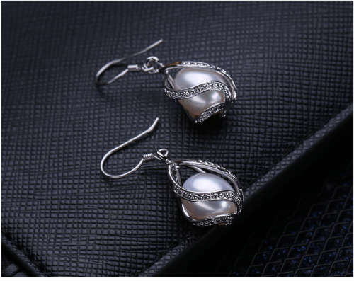 100% GENUINE PEARL - 925 Sterling Silver Genuine Earring - WHITE PEARL