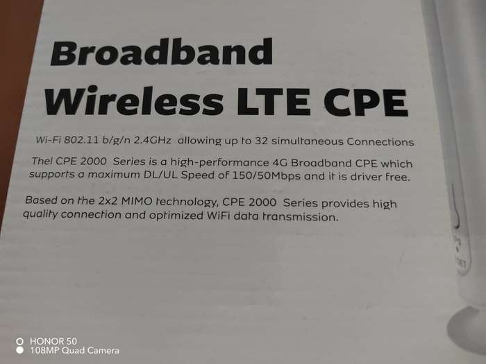 CPE 2000 4G Router (It take a SIM CARD)