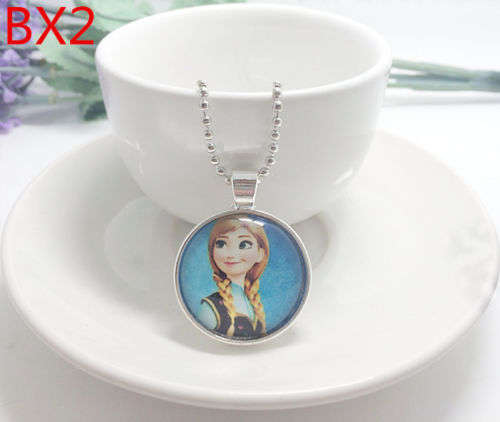 Frozen ANNA Jewelry Necklace Glass Dome Pendant Necklace