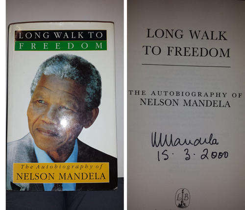 MANDELA BOOK LONG WALK TO FREEDOM SIGNED & DATED BY MR NELSON MANDELA FORMER PRESIDENT OF SA + COA