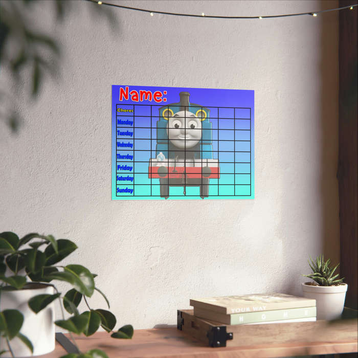 Kids Chore board Train English Digital download