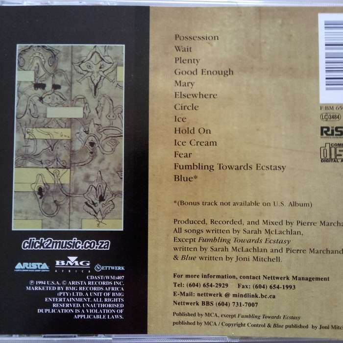 Sarah McLachlan (CD) Fumbling Towards Ecstasy