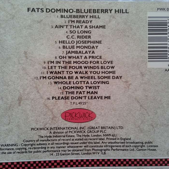 Fats Domino (CD) Blueberry Hill