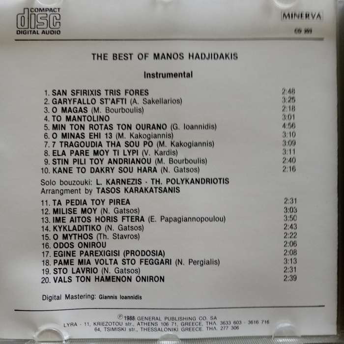 Manos Hadjidakis (CD) The Best Of