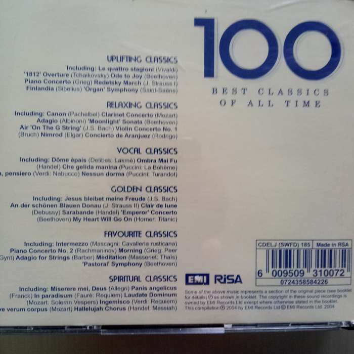 100 Best Classics Of All Time (CD) Set of 6