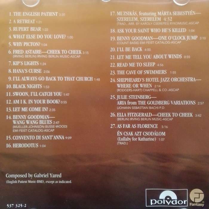 The English Patient (CD) Original Soundtrack Recording