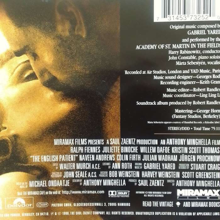 The English Patient (CD) Original Soundtrack Recording