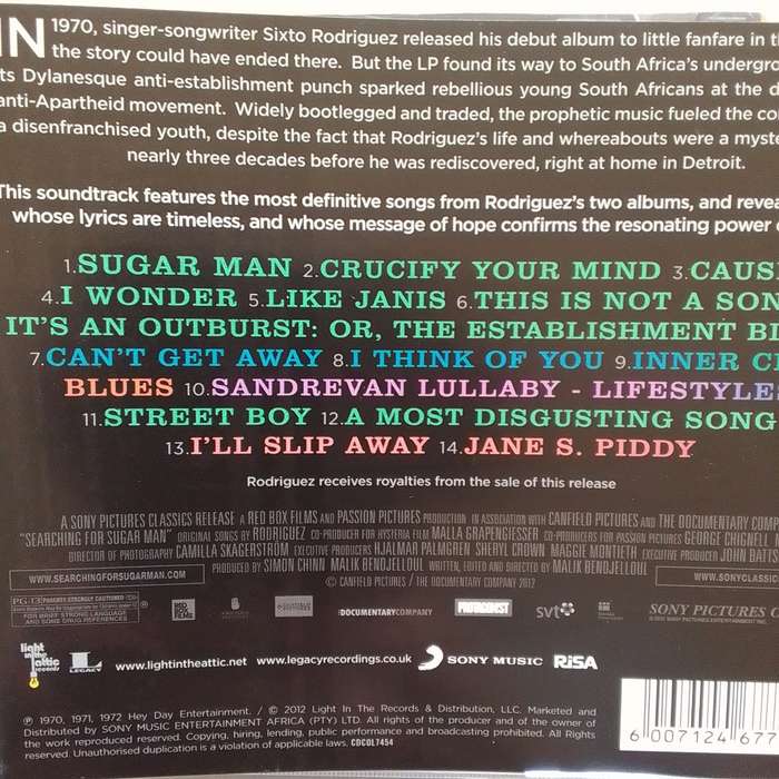 Searching For Sugarman (CD) Original Motion Picture Soundtrack