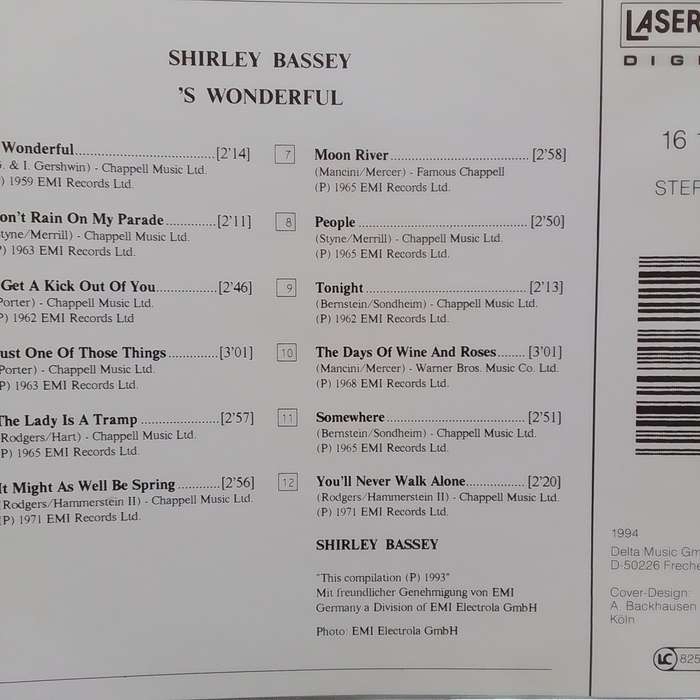 Shirley Bassey (CD) S'Wonderful