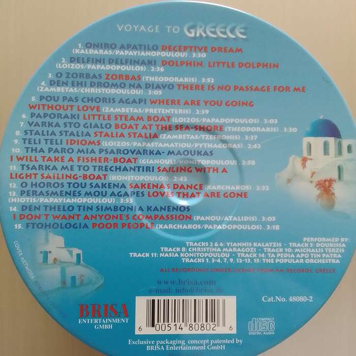 Voyage To Greece (CD) Greek Music Compilation