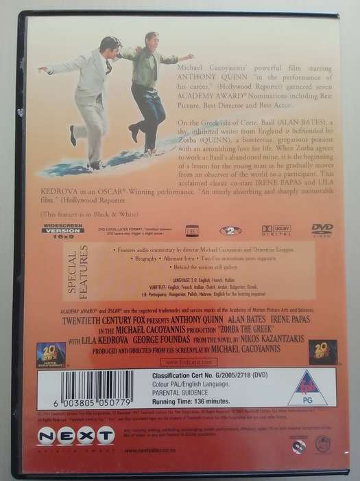 Zorba The Greek (DVD) Anthony Quinn