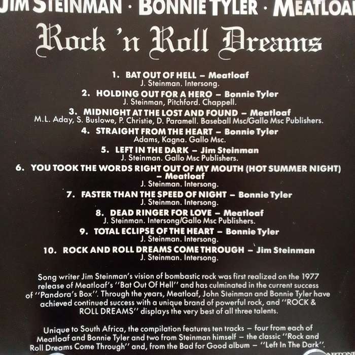 Rock 'n Roll Dreams (CD) Jim Steinman/Bonnie Tyler/Meatloaf