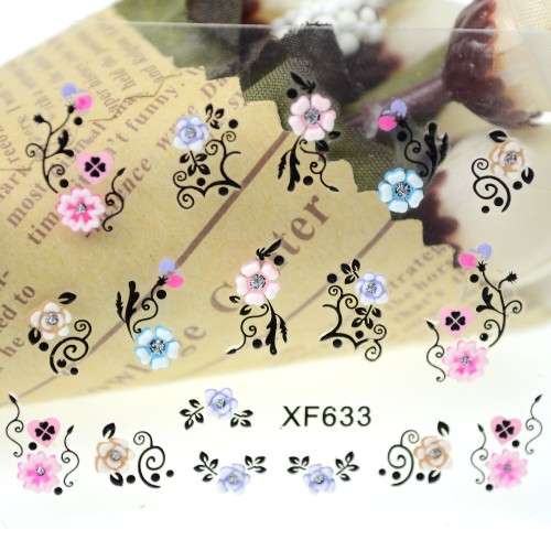 Nail Art 3d stick on Diamond Stickers Sheet 633