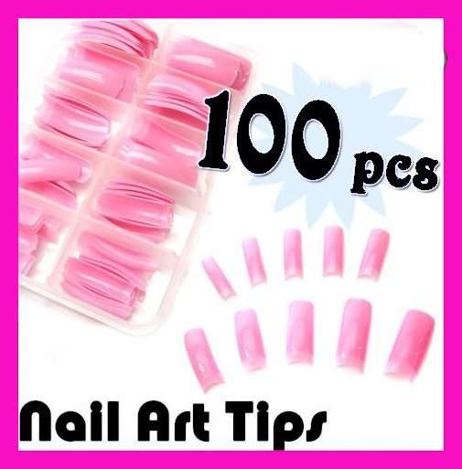 CRAZY NAILS SALE!! 100x Baby Pink Nail Gel Acrylic French Art Tips