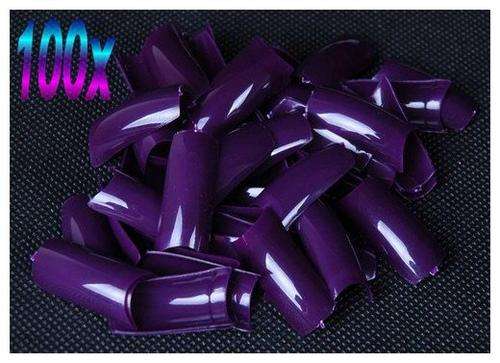 100x Dark Purple Nails Gel Acrylic French Tips