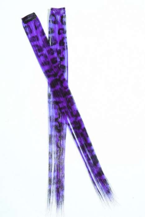 1pcs Clip on Leopard Synthetic Hair Extensions Purple