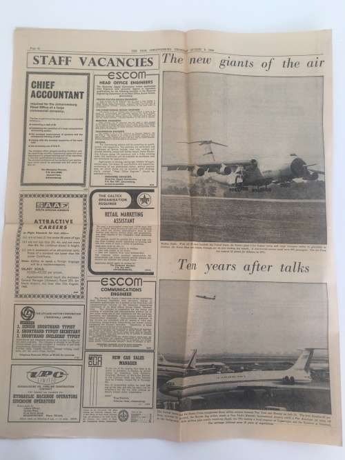 Newspaper Clippings - The Pretoria News 3 February 1972 & The Star 8 August 1968