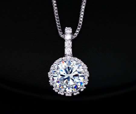 Necklaces | white gold necklace plated  w/ zircon | ladies necklace  | In stock