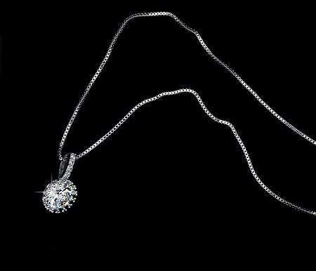 Necklaces | white gold necklace plated  w/ zircon | ladies necklace  | In stock