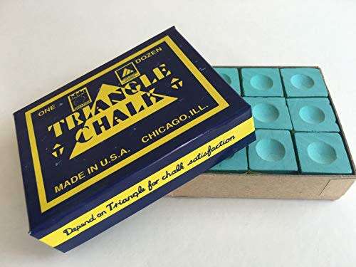 12 PCS WORLD FAMOUS TRIANGLE GREEN SNOOKER POOL CHALK IN