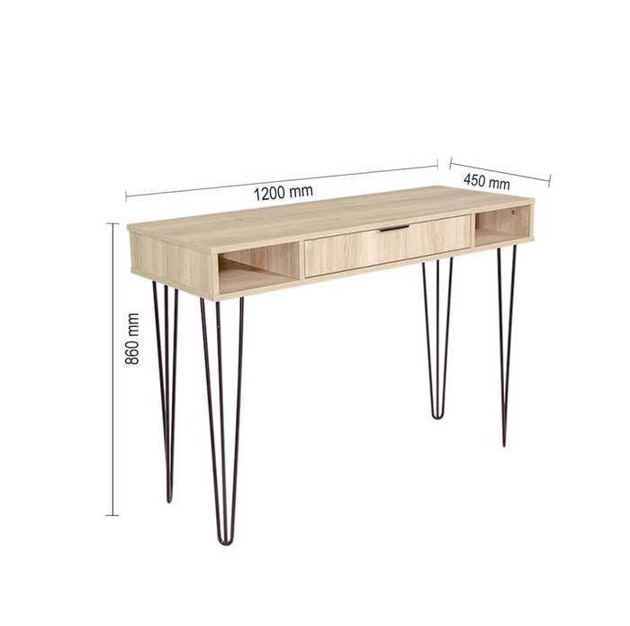 Lima One Drawer Workstation Desk Karlstad Oak