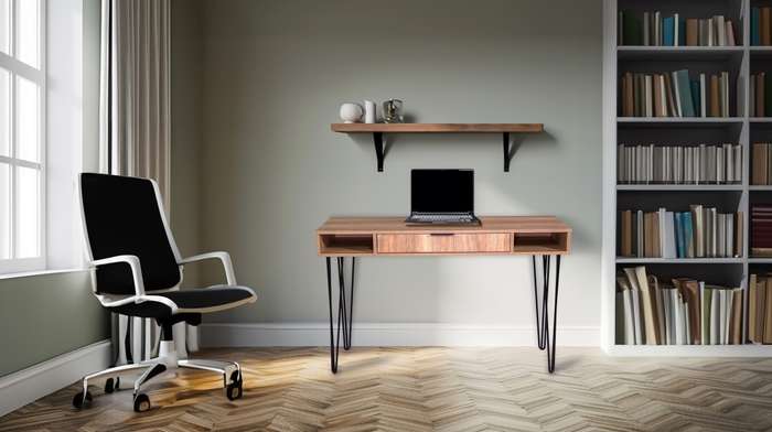 Lima One Drawer Workstation Desk Karlstad Oak