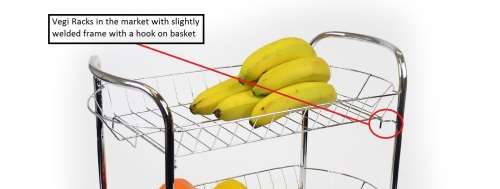 4 Tier Vegetable Fruit Storage Kitchen Trolley Rack