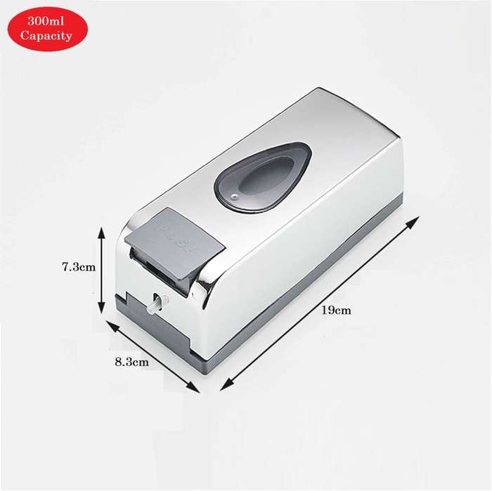 Elegant 300ml Soap Dispenser Plastic Square - Silver
