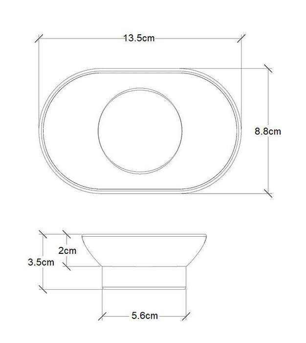 Glass Soap Dish Oval Replacement - Frosted