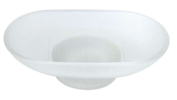 Soap Dish Holder With Frosted Oval Soap Dish