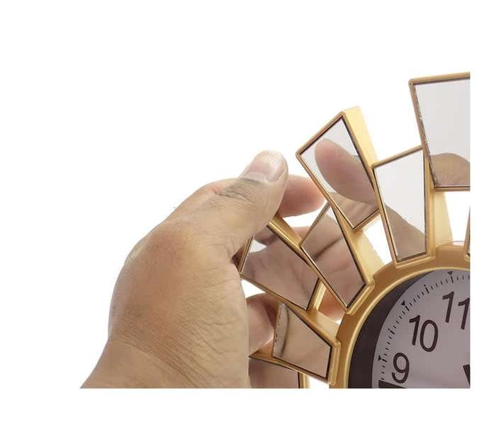 25cm Round Wall Clock Plastic With Mirror Pieces