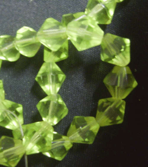 Lime Glass Bicone, 8mm - Pack of 10.