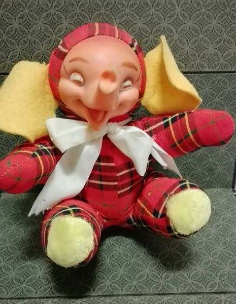 VINTAGE elephant stuffed doll - LOOK!!