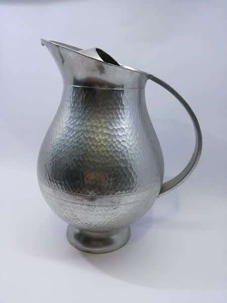 BANKA-TIN HAMERED METAL WATER PITCHER-INDONESIA