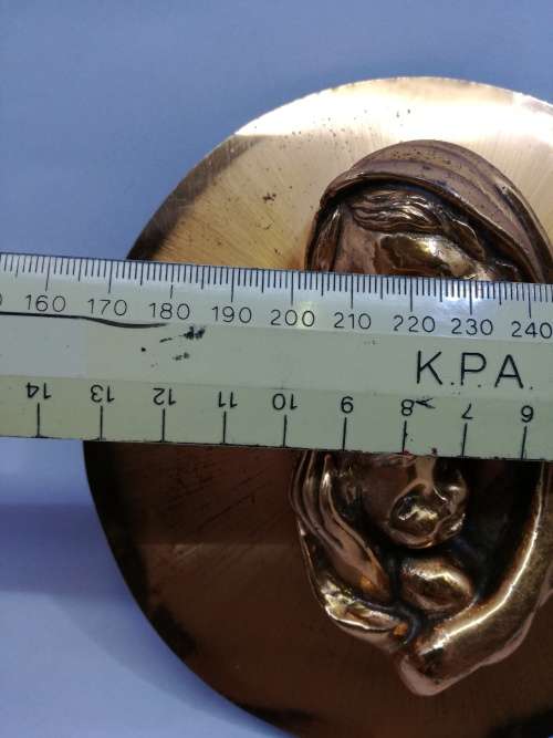 Mother Maria and baby copper plaque