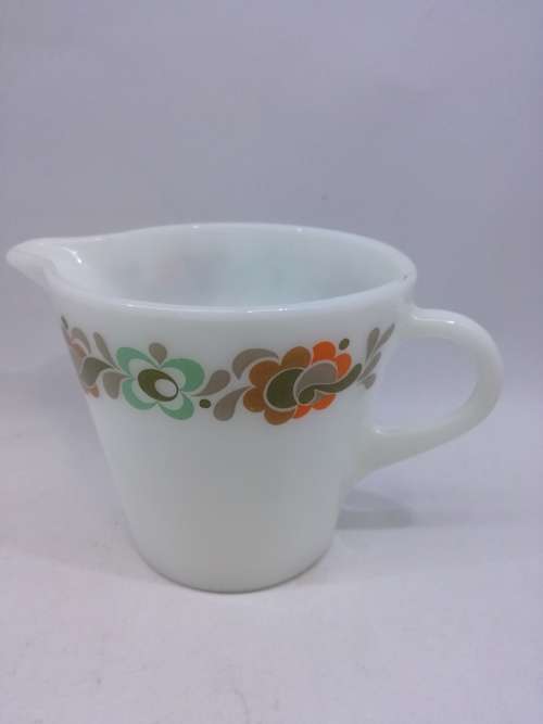 Vintage JAJ glass milk jug - milk glass