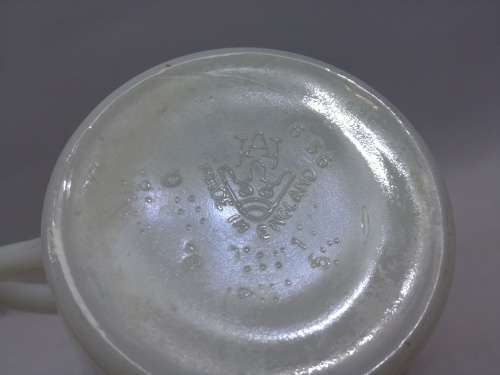 Vintage JAJ glass milk jug - milk glass