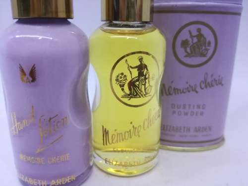 Vintage Memoire Cherie Perfume, powder and hand lotion - mini`s - Elizabeth Arden
