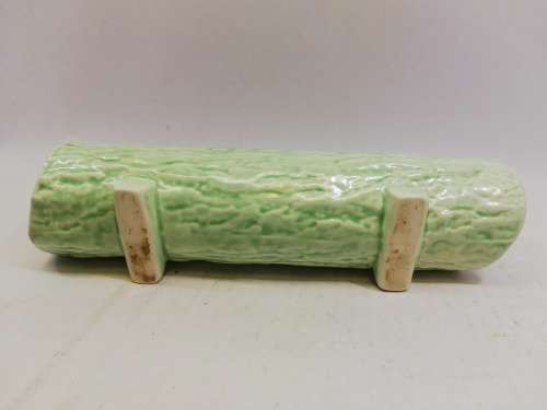Vintage green long log vase