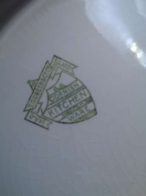 T G GREEN Blue Cornishware butter dish Green Backstamp - LOOK! What a find!