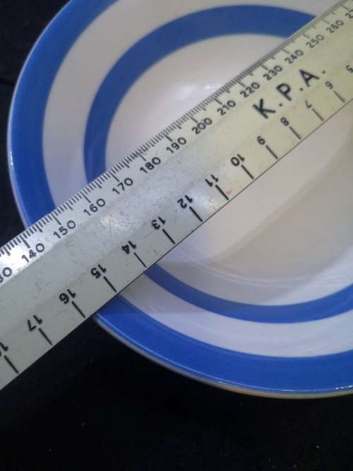 TG Green Blue and White Cornishware bowls x 4