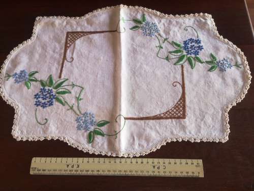 Vintage hand  stitched tray cloth