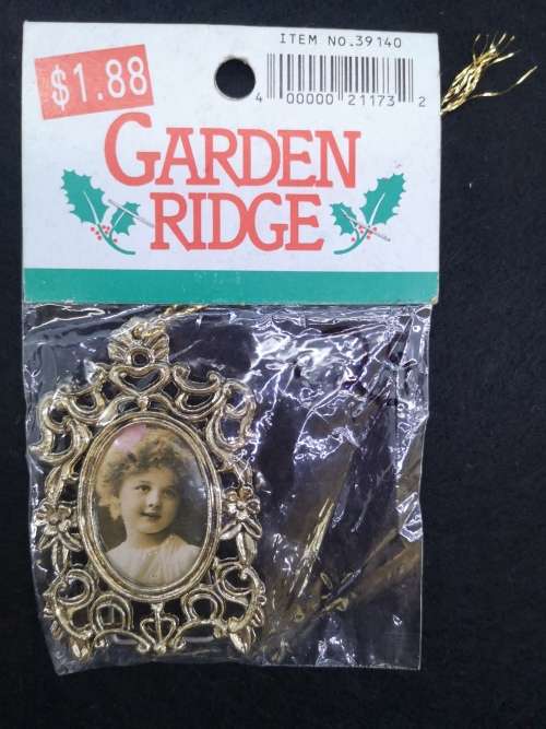 Vintage mini frame ornament to hang on the tree or stand