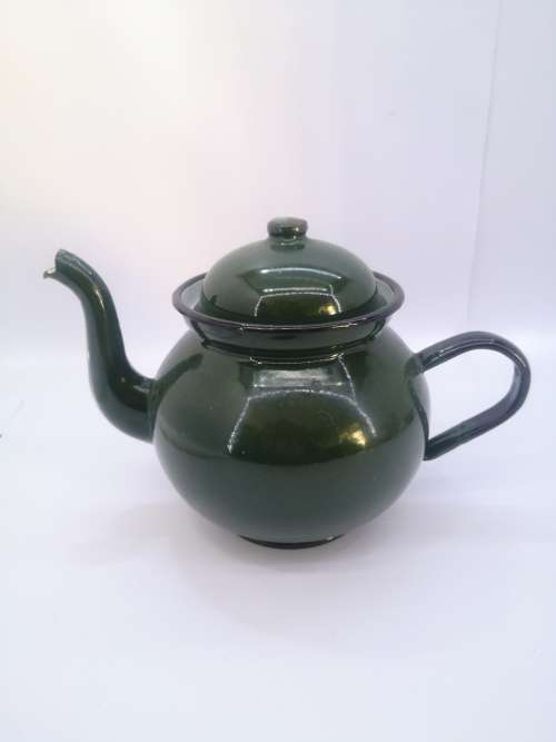 Green Polish enamel teapot
