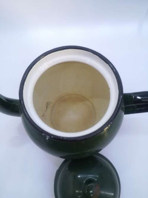 Green Polish enamel teapot