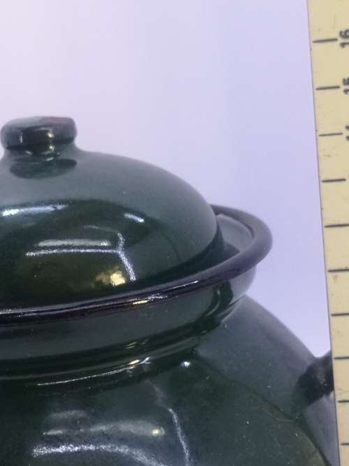 Green Polish enamel teapot