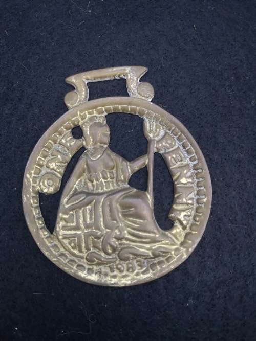 Vintage English Penny Coin Horse Brass 1983