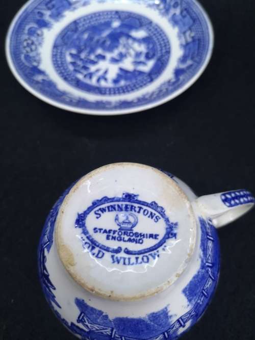 Swinnertons Staffordshire England cup and saucer `Old willow`